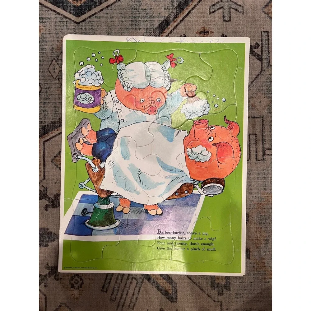 Vintage Richard Scarry's 4 Golden Book Mother Goose Frame Puzzles 1971 Complete